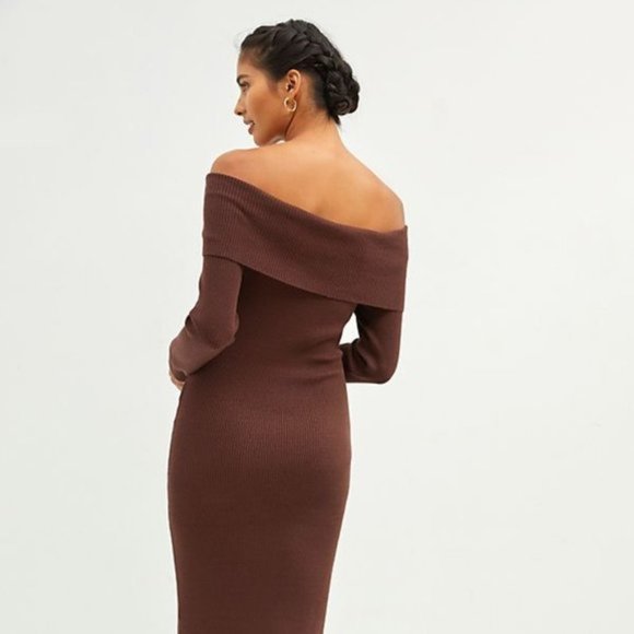 Daily Practice by Anthropologie Knit Off-The-Shoulder Midi Dress size M - Picture 3 of 5